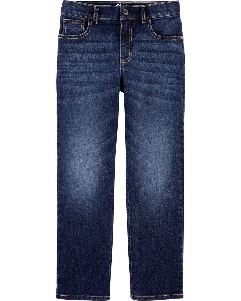Kid Slim Straight Fit True Blue Wash Jeans, image 1 of 4 slides
