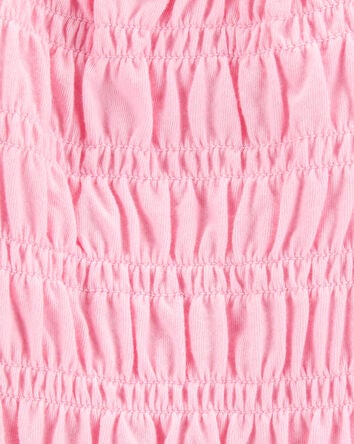 Baby Short-Sleeve Smocked Top - Pink, 
