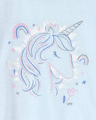 Kid 2-Piece Boxy Crop Unicorn Loose Fit Pajamas, image 2 of 3 slides