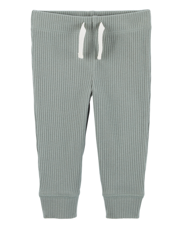 Baby 3-Piece Ribbed Outfit Set - Green, 