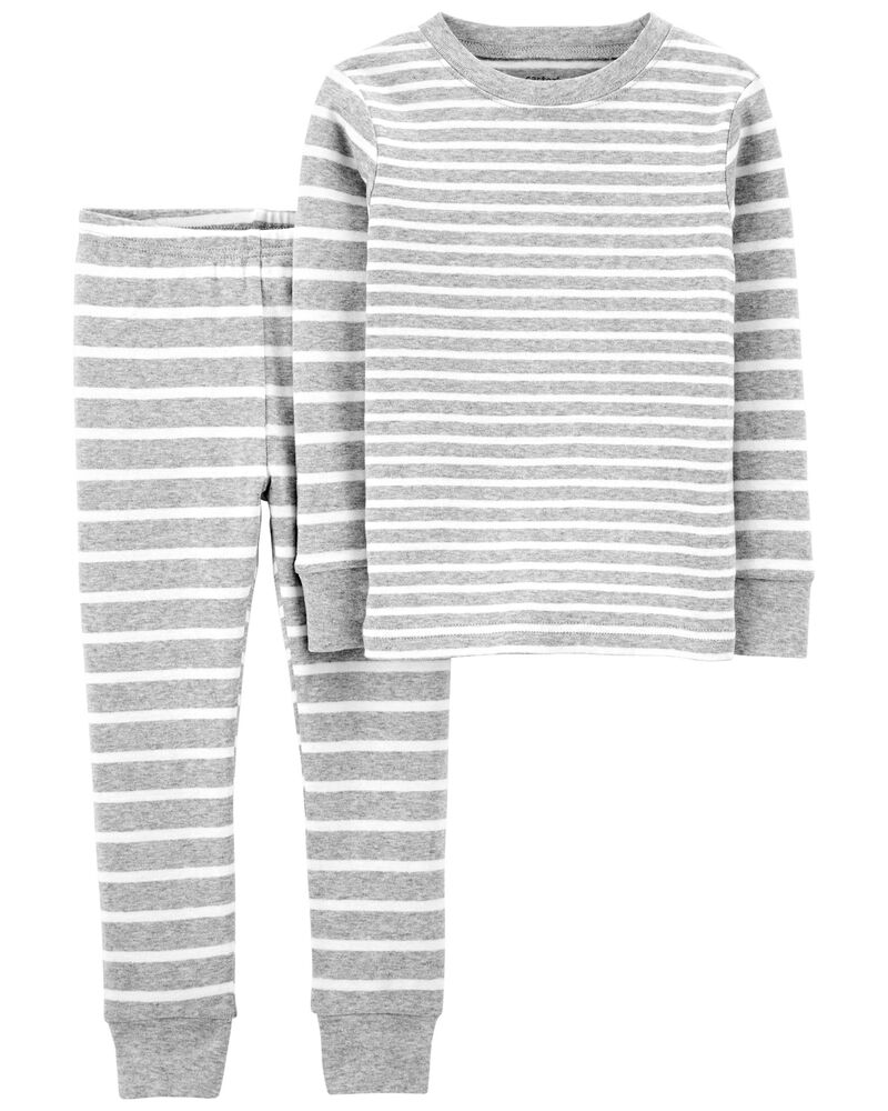 Toddler 2-Piece Striped Snug Fit Cotton Pajamas, image 1 of 2 slides