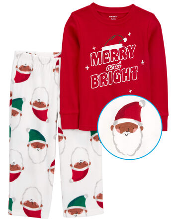 Toddler 2-Piece Merry and Bright Cotton & Fleece Pajamas, 