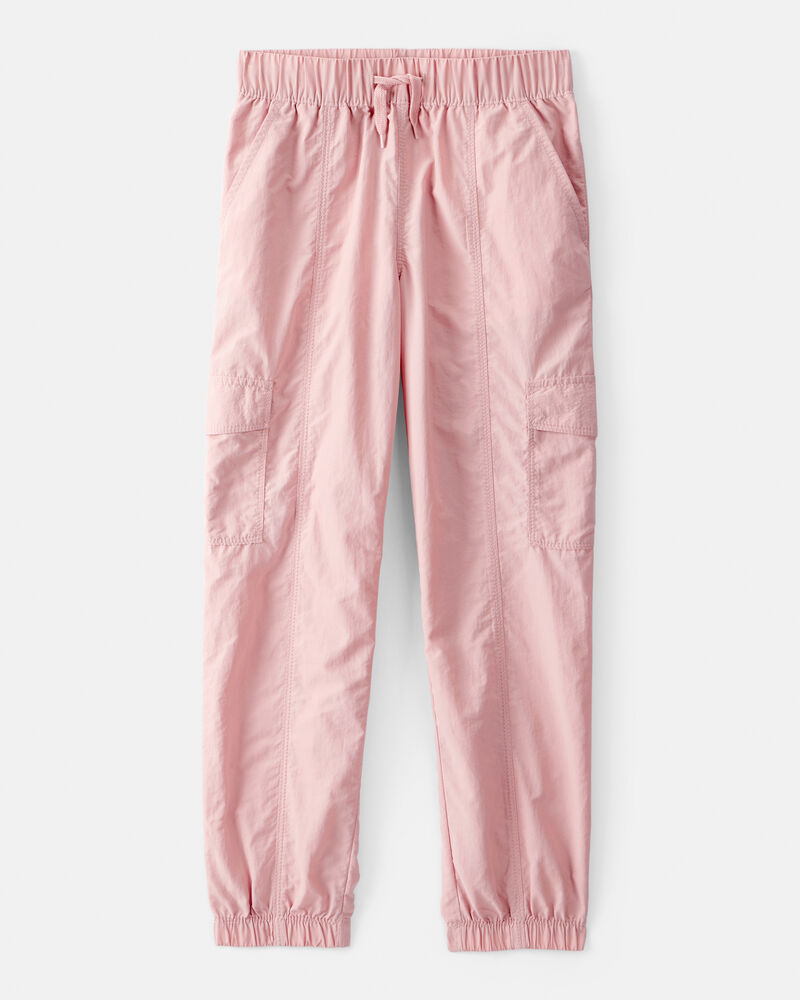 Girls Woven Cargo Joggers - Pink, image 1 of 5 slides