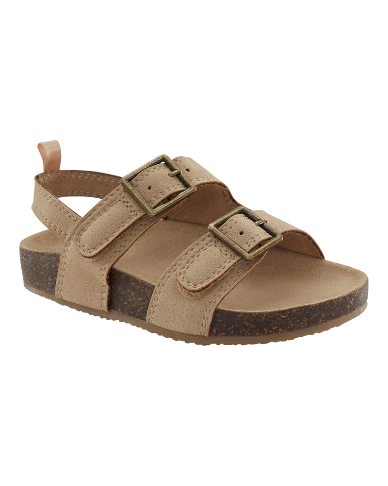 Toddler Flatbed Sandals - Tan, image 1 of 7 slides
