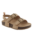 Toddler Flatbed Sandals - Tan, image 1 of 7 slides