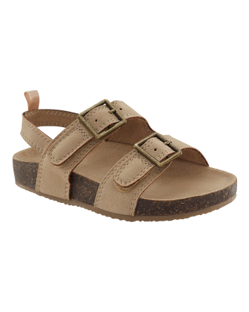 Toddler Flatbed Sandals - Tan, 