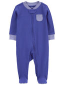 Blue - Baby Striped 2-Way Zip Sleep & Play