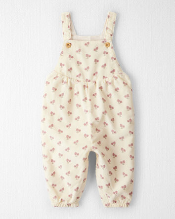 Baby Girl Organic Cotton Corduroy Overalls in Garden Bloom Print, 