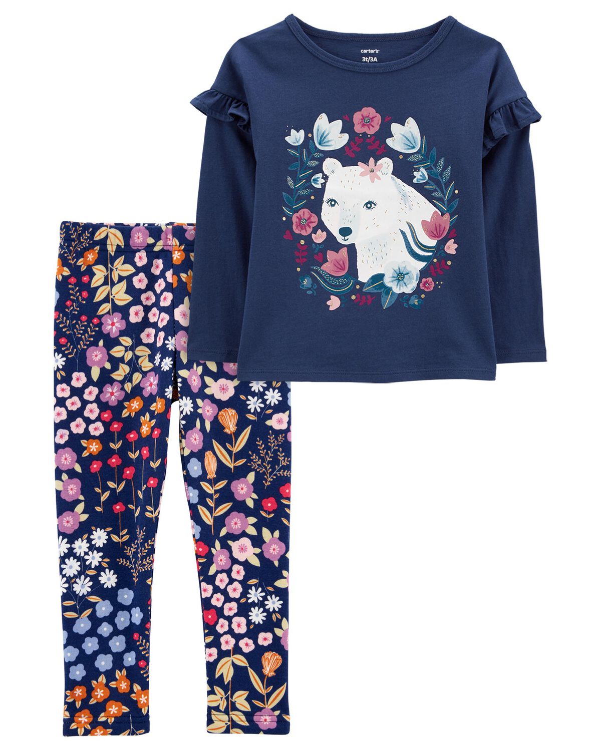 Baby 2-Piece Bear Graphic Tee & Cozy Fleece Leggings
