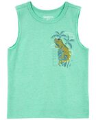 Toddler Tropical Dino Muscle Tank, image 1 of 3 slides