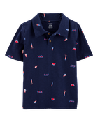 Kid 2-Piece 4th Of July Polo & Pull-On Shorts Set - Navy/Red, image 2 of 6 slides