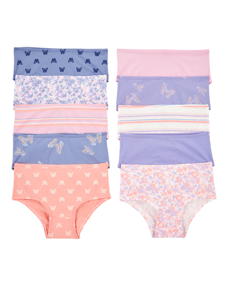 Toddler Girl 10-Pack Butterfly Stretch Cotton Brief Underwear, image 1 of 4 slides