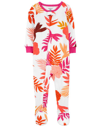 Baby 1-Piece Floral 100% Snug Fit Cotton Footie Pajamas, 