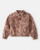 Girls Leopard Print Long-Sleeve Fashion Jacket - Brown, image 1 of 3 slides