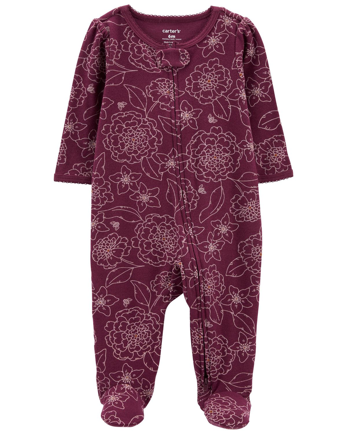 Baby 1-Piece Floral Sleep & Play Pajamas