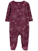 Purple - Baby 1-Piece Floral Sleep & Play Pajamas