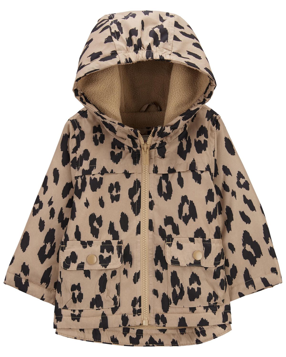 Brown Baby Leopard Fleece-Lined Midweight Jacket | carters.com