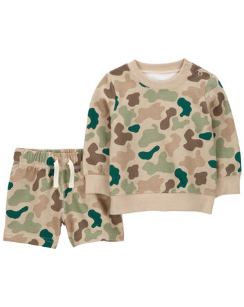 Baby 2-Piece Camo Sweatshirt & Short Set, 