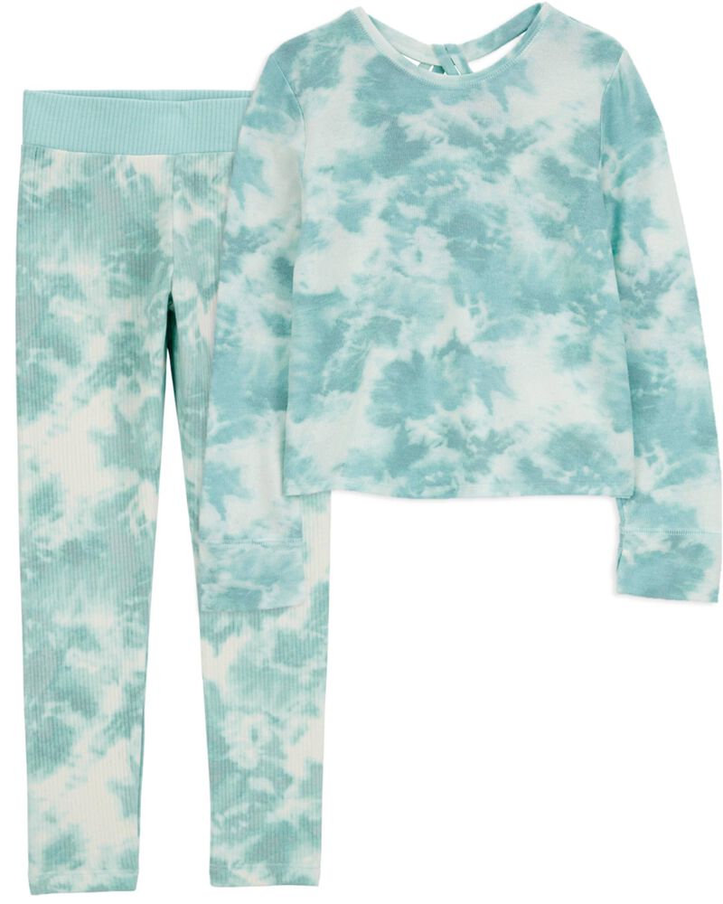 Kid 2-Piece Tie Dye Knit Top & Leggings Set, image 1 of 6 slides