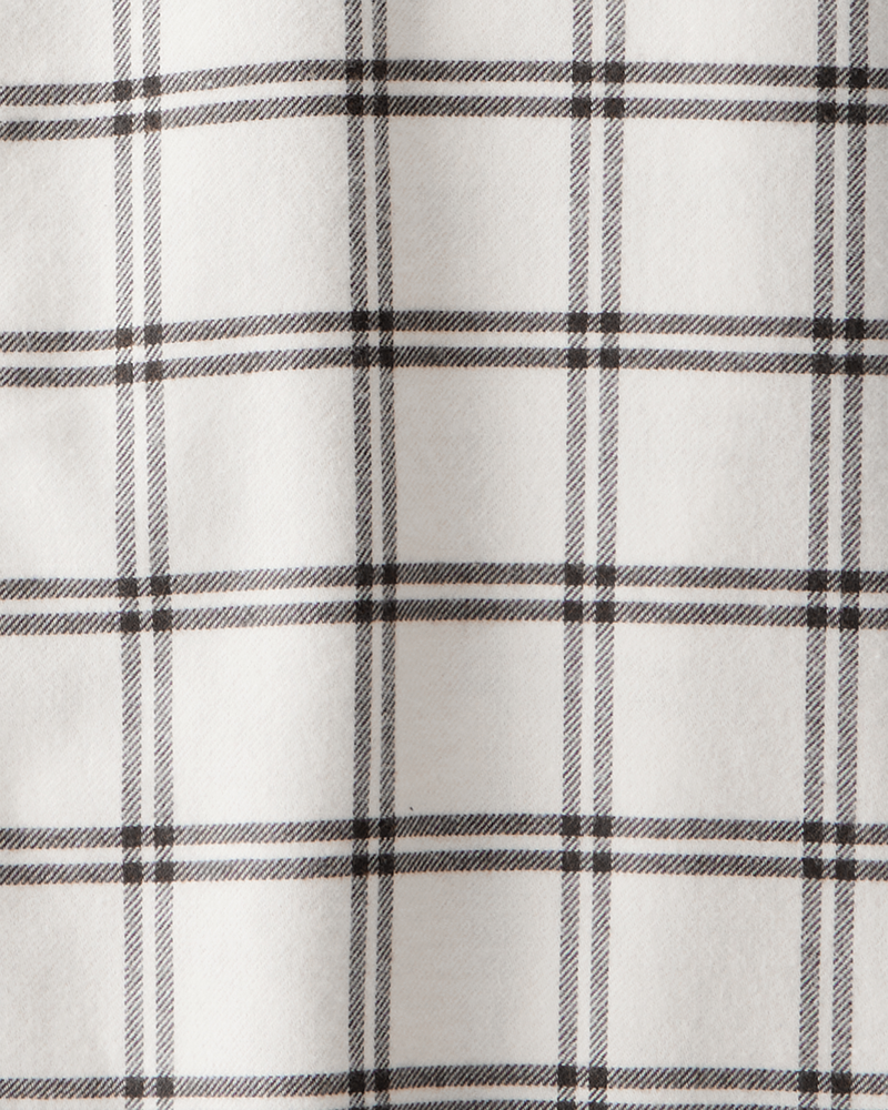 Boys Plaid Layered-Look Button-Down Hooded Tee - Grey, image 2 of 3 slides