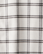 Boys Plaid Layered-Look Button-Down Hooded Tee - Grey, image 2 of 3 slides