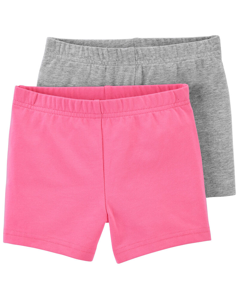Kid 2-Pack Pink & Grey Shorts, image 1 of 1 slides