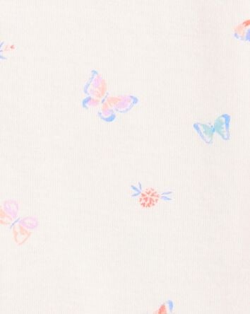 Baby 1-Piece Butterfly 100% Snug Fit Cotton Romper Pajamas - Ivory, 