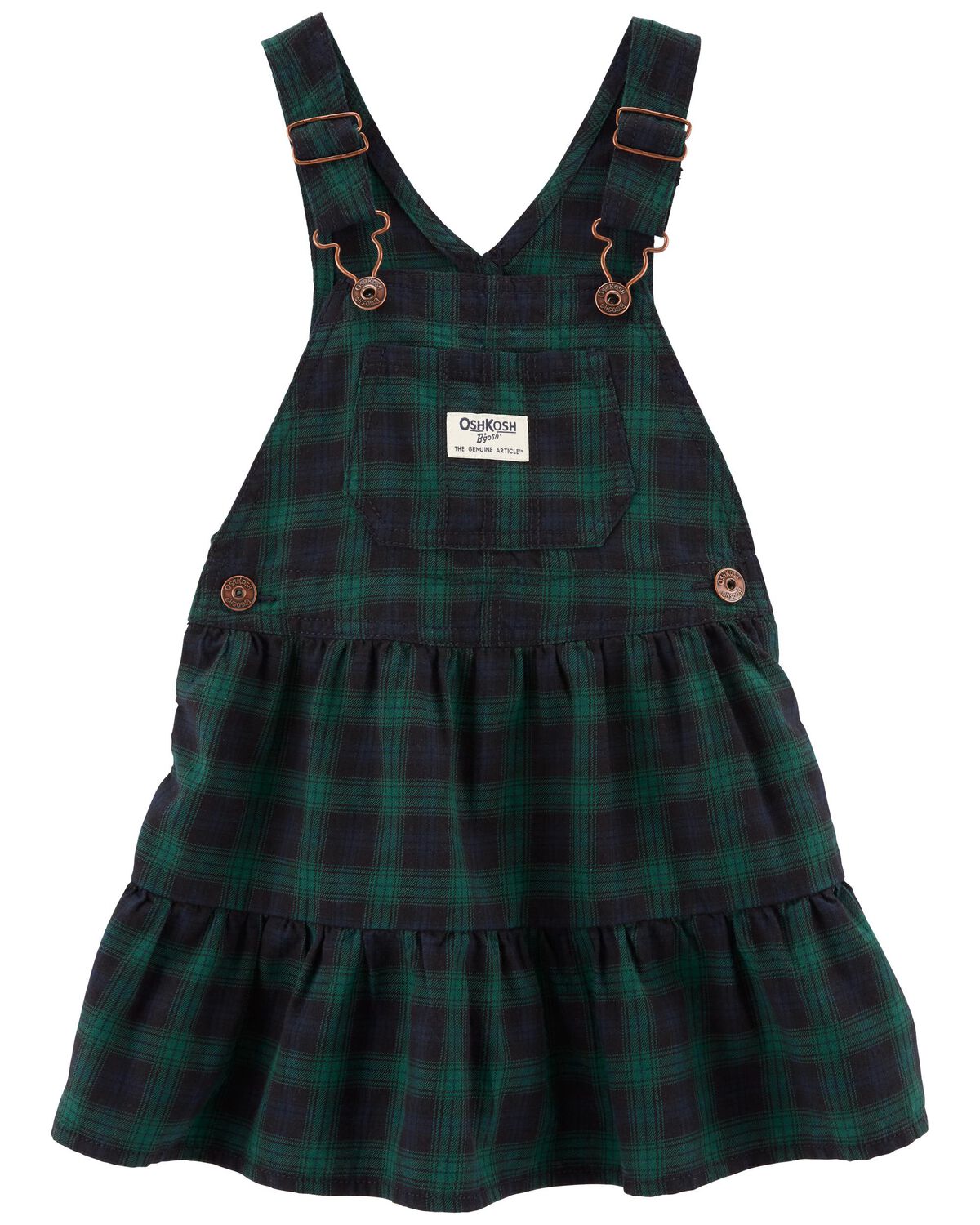 Green Plaid Toddler Plaid Jumper Dress
