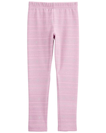 Kid Striped Cozy Fleece Leggings, 