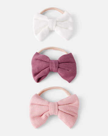 Baby Girl 3-Pack Bow Headwraps, 