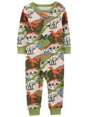 Green - Baby 1-Piece Dinosaur 100% Snug Fit Cotton Footless Pajamas