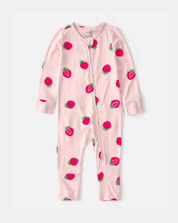 Baby Girl Strawberry PurelySoft Sleep & Play Pajama - Pink, 