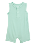 Baby PurelySoft Ribbed Romper - Mint, image 1 of 5 slides