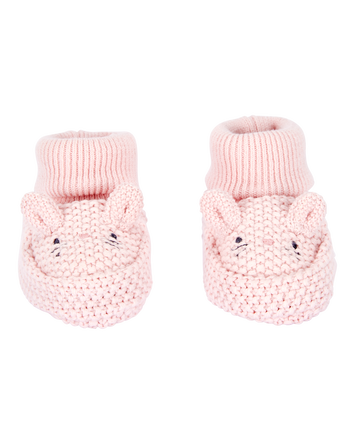 Baby Bunny Crochet Booties - Pink, 