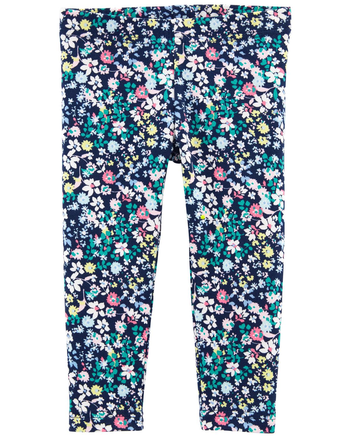 Blue Toddler Floral Capri Leggings