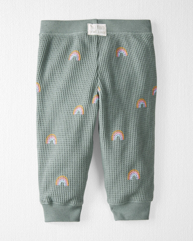 Baby 2-Piece Organic Cotton Waffle Knit Set in Magical Rainbow Print, image 4 of 6 slides