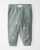 Baby 2-Piece Organic Cotton Waffle Knit Set in Magical Rainbow Print, image 4 of 6 slides