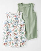 Baby 2-Pack Organic Cotton Rompers, image 1 of 4 slides