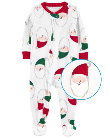 1-Piece  Santa Fleece Footie Pajamas
, 