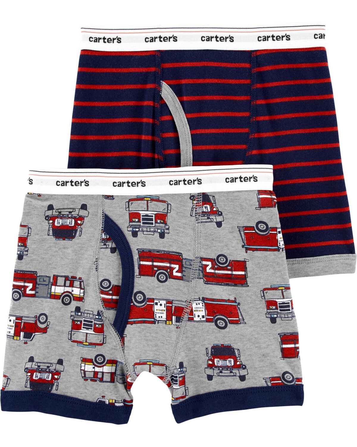 Red/Navy Kid 2Pack Cotton Boxer Briefs Underwear