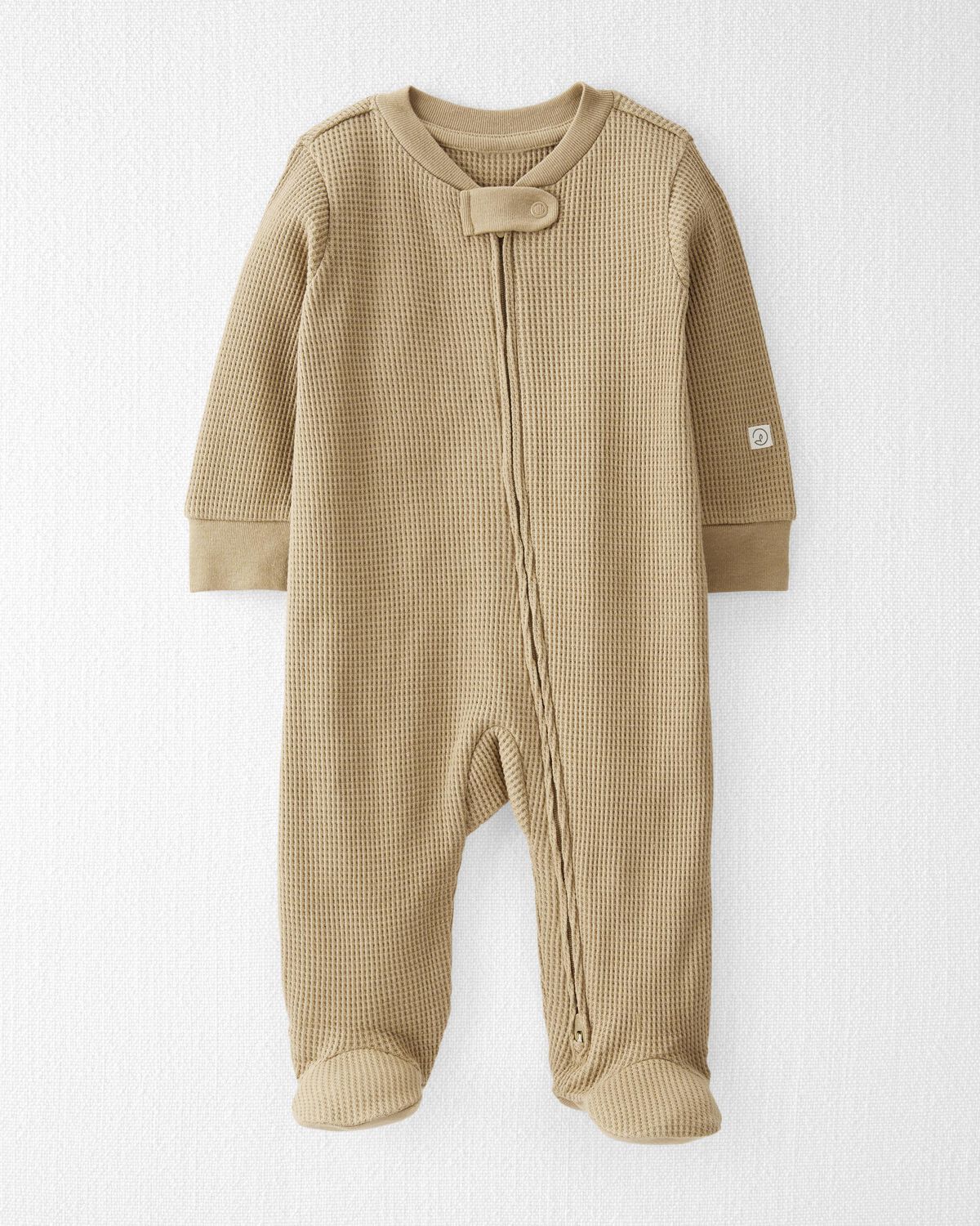 Golden Ochre Baby Waffle Knit Sleep & Play Pajamas Made With Organic