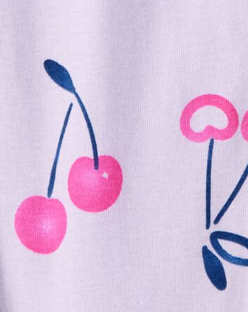 Toddler Girl Cherry 100% Cotton Snug Fit Footie 1-Piece Pajamas - Purple, 