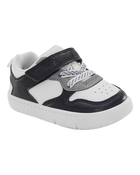 Baby Every Step® First Walker Faux Leather Fashion Sneakers - White/Black, image 1 of 7 slides