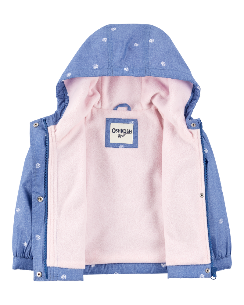 Toddler Daisy-Print Chambray Jacket - Blue, image 2 of 3 slides