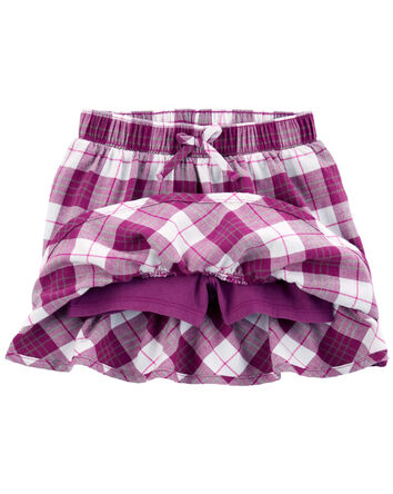 Baby 2-Piece Flutter Top & Plaid Flannel Skort Set, 