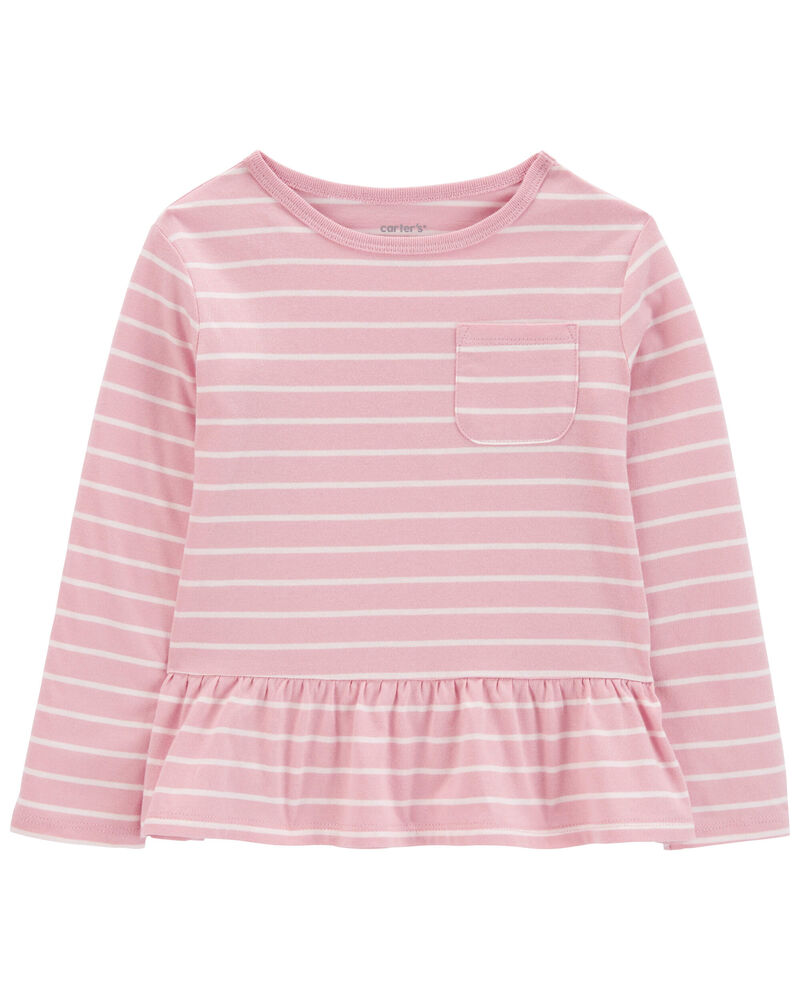 Toddler Striped Peplum Top, image 1 of 3 slides