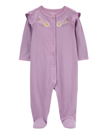 Baby Floral Snap-Up Thermal Sleep & Play Pajamas, 