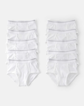 Toddler Boy 10-Pack Brief Underwear - White, 