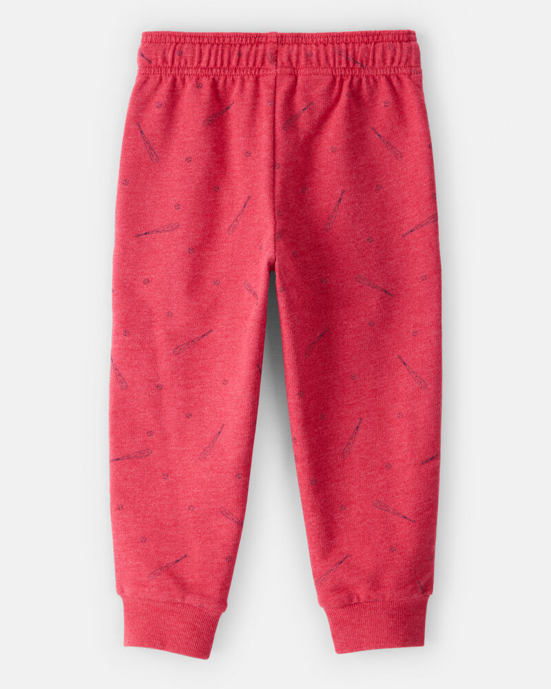 Toddler Boy Baseball French Terry Jogger - Red, image 2 of 4 slides