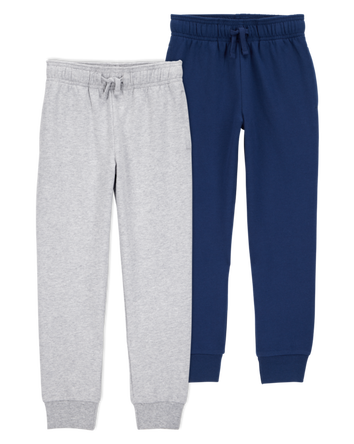Toddler 2-Pack Pull-On Drawstring Joggers - Grey/Navy, 